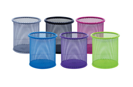 PORTE STYLOS MÉTALLIQUE ROND COULEURS